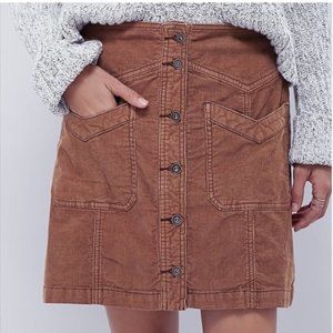 Come A Little Closer Corduroy Skirt - Camel